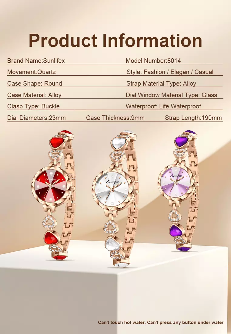 Jam Tangan Wanita Tali Stainless Steel Original Berlian Tali Gelang Jam Tangan Cewek purple