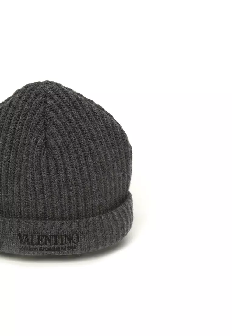 ニットキャップ・ビーニー VALENTINO FW25 Black wool blend beanie (7W2HB02FKAW G14) Y2K BEANIE | ONE SIZE(19) BLACK (01) | KNIT | ニット帽