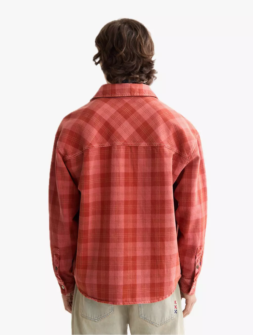 Washed Denim Checked Overshirt - SDA180860610