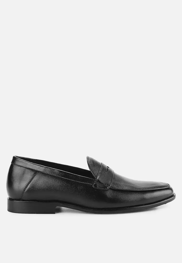 Lucas Sepatu Loafer Pria Slip On Kulit Asli - Black