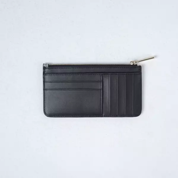 Dompet KATE SPADE JACQUARD MONOGRAM BLACK WHITE ZIP CARD WALLET 100% ORIGINAL