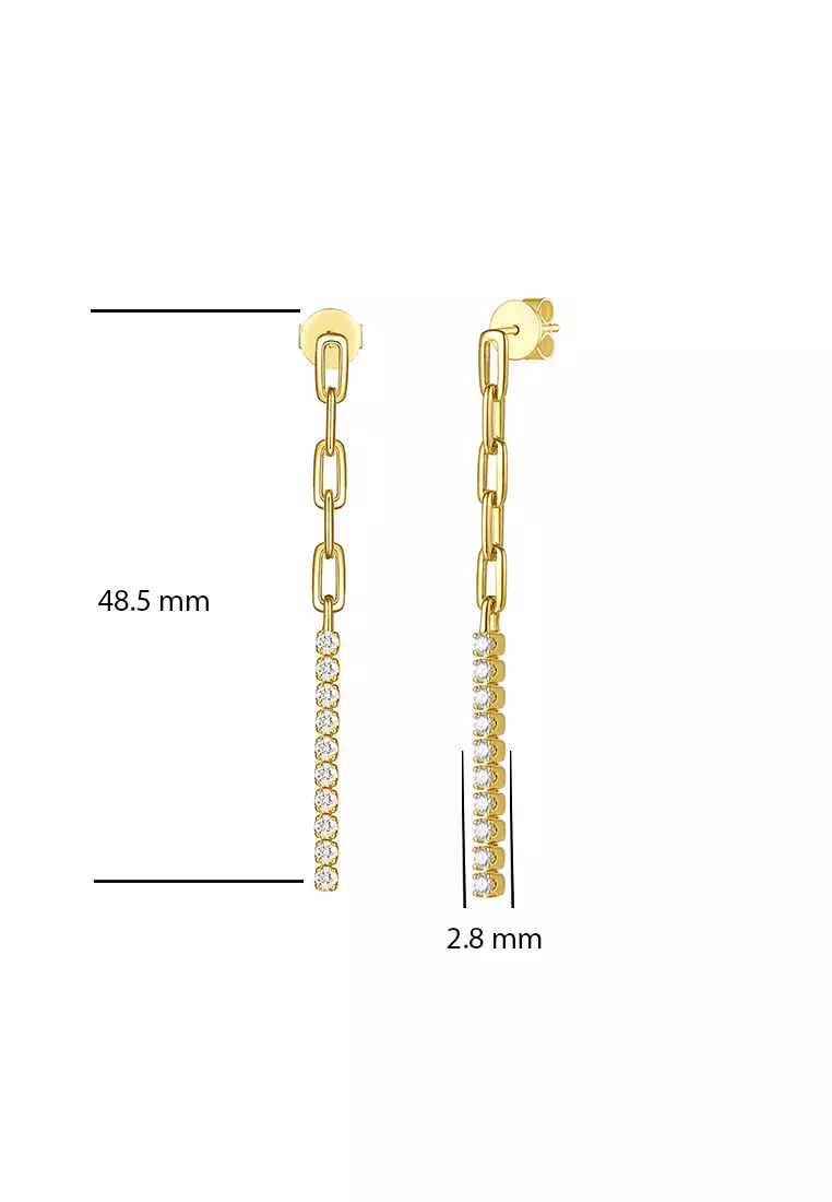 Lab Grown Diamond 0.53ctw Chain Dangling Earrings