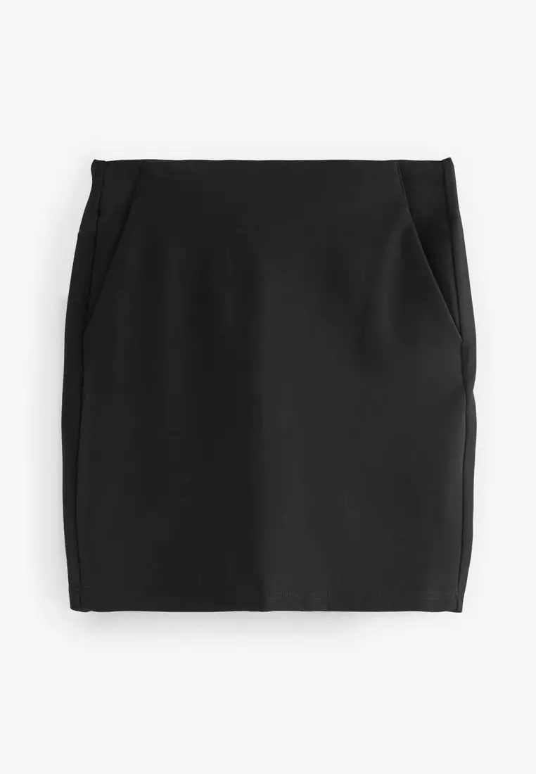 Jersey knit 2024 black mini skirt