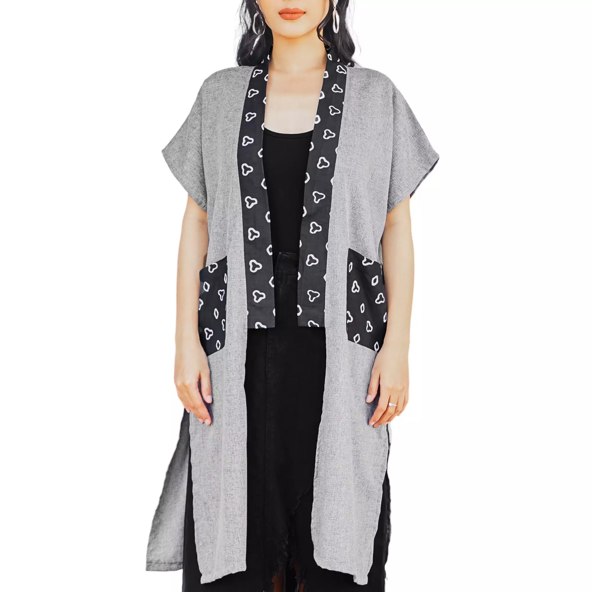 Blazer Batik Wanita - Atasan Batik - Bhatara Batik Ammy - Outer Batik Modern Lengan Pendek