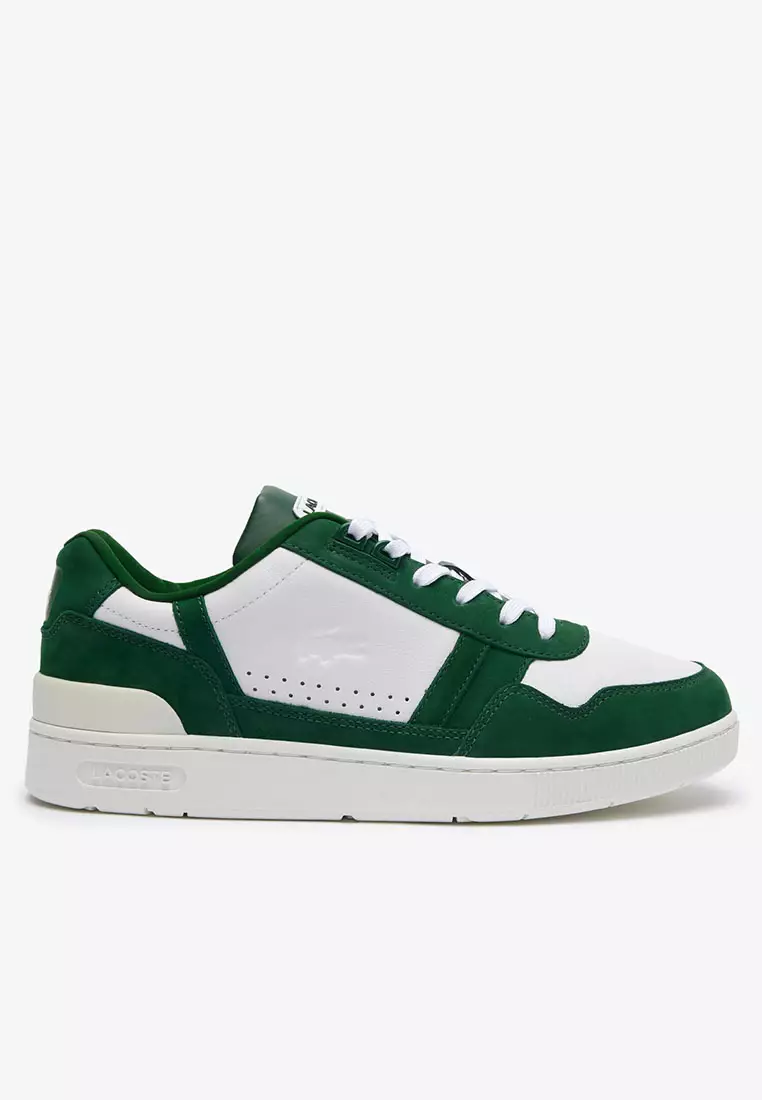 Buy Lacoste Men's T-Clip Contrasted Leather Trainers Online