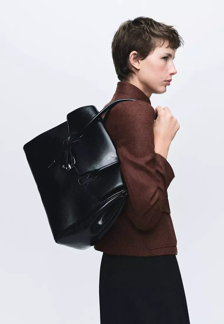 Wool Jacket with Band Collar and Pockets