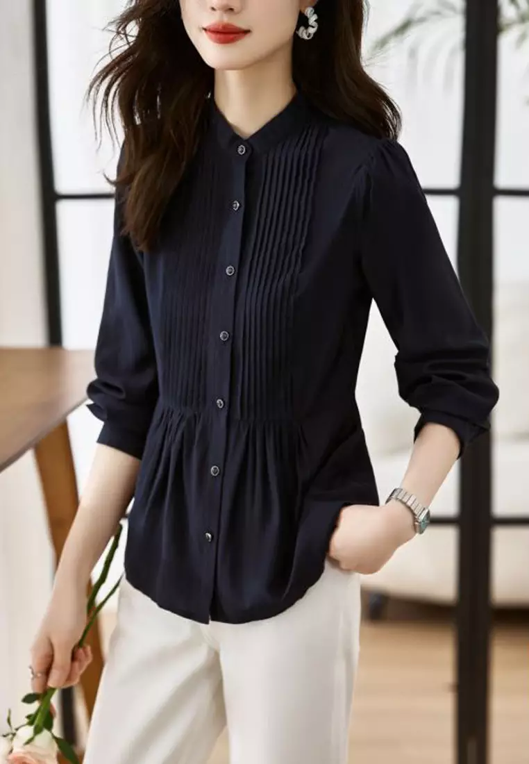 Black long sleeve blouse formal new arrivals