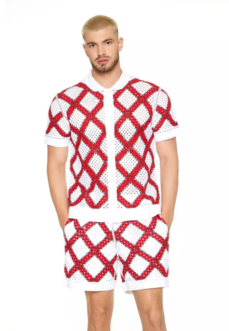Lattice sleeve sweater on sale