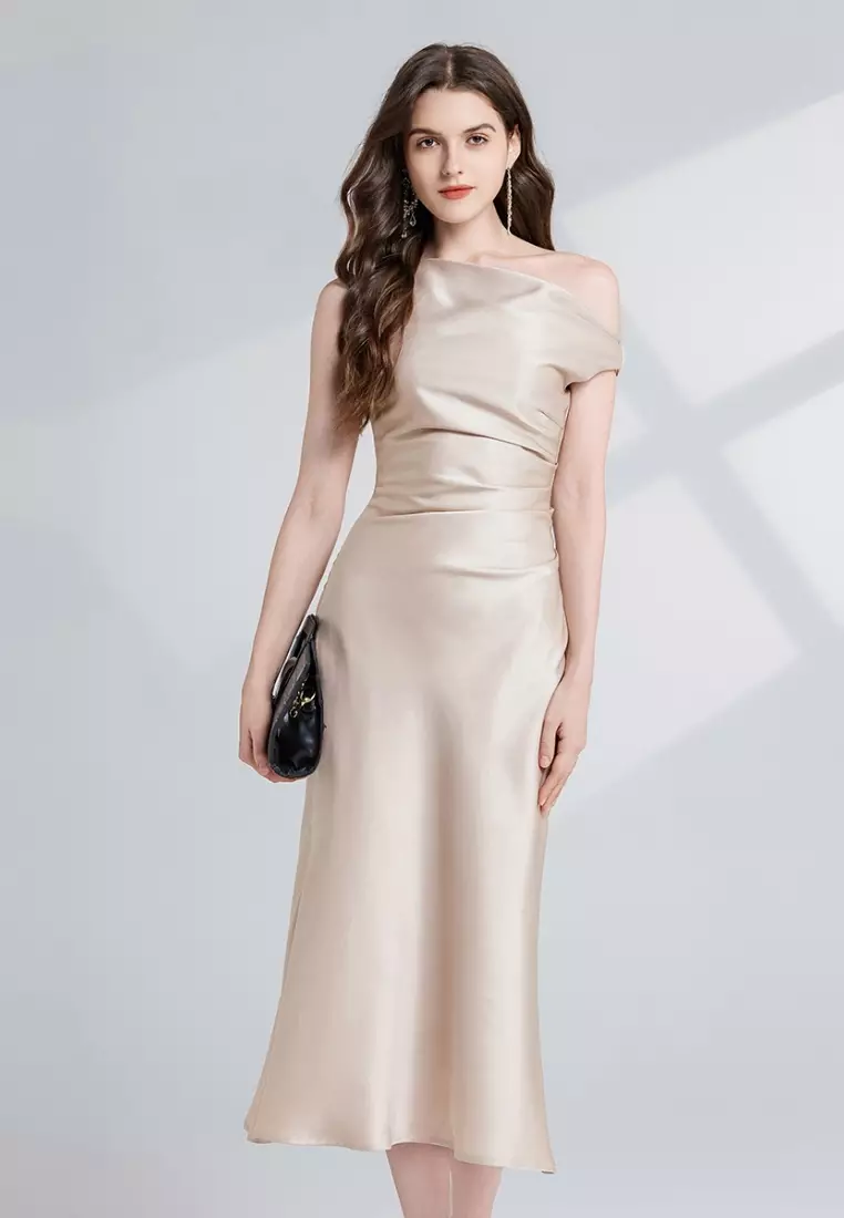 New French-style chic and stylish slim-fit solid color dress CA26022406GD