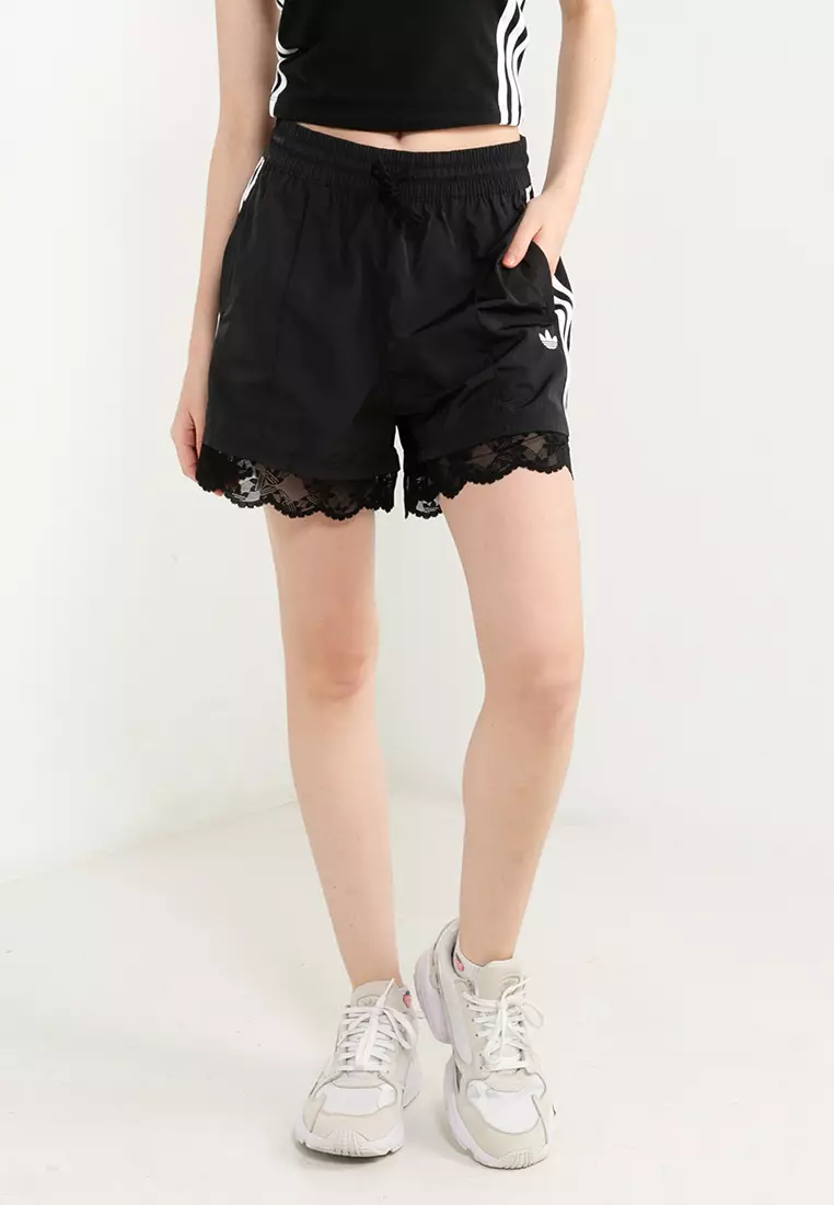 Buy FUNFIT Overlay Side Lace Shorts (Black) Online