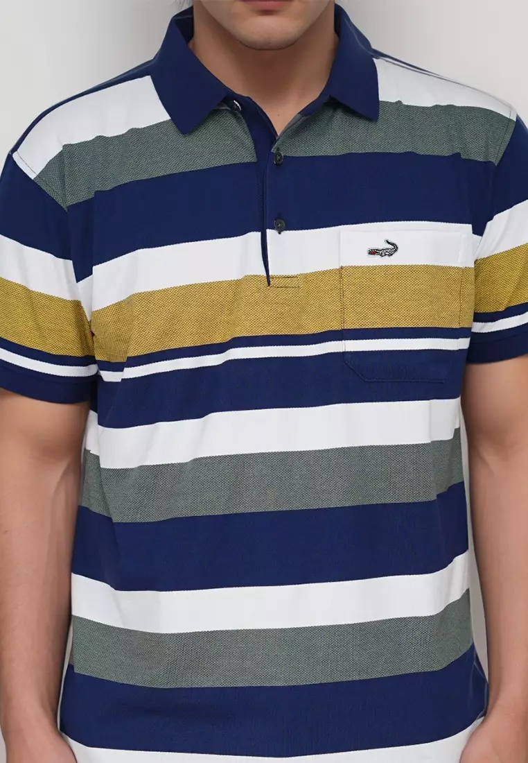 Crocodile DIAMOND 0004 Navy - Kaos Premium Pria Men Polo Shirt - Relax Fit