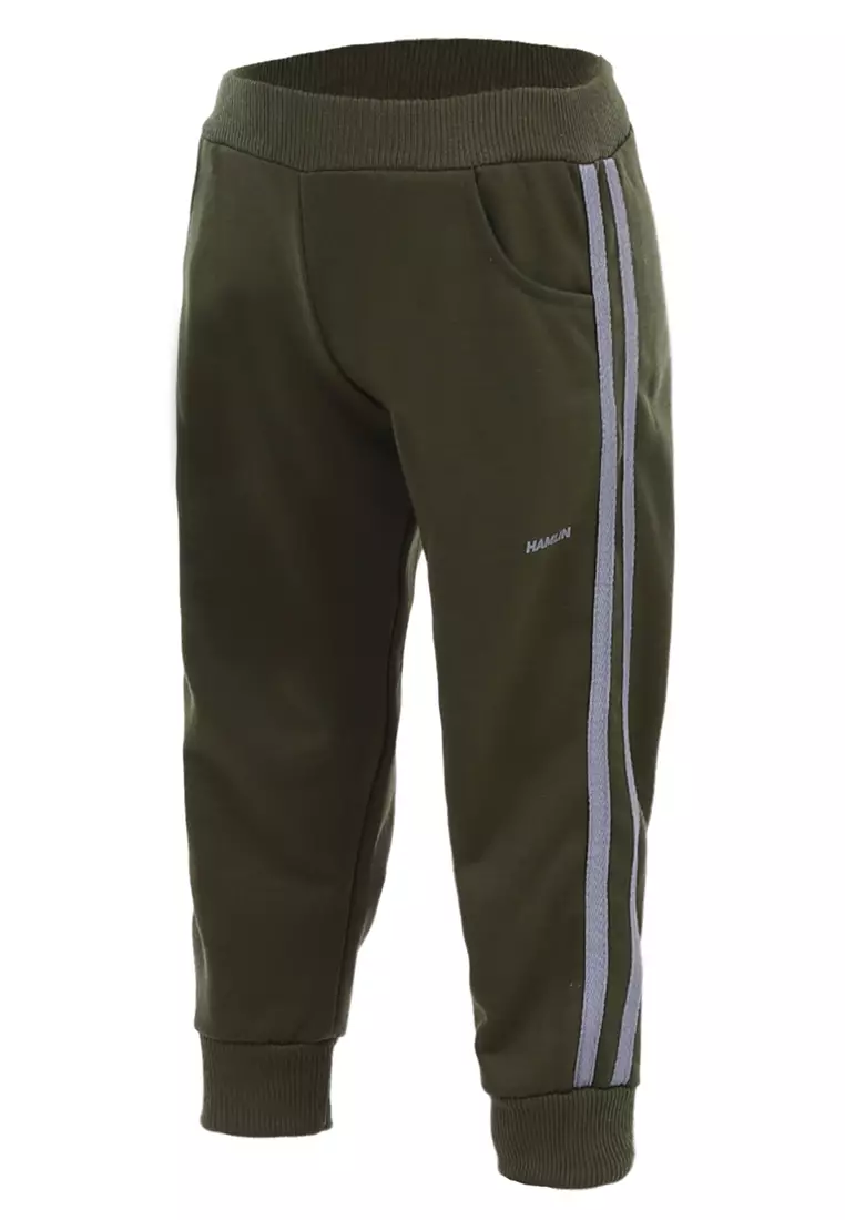 Wileen Celana Panjang Anak Unisex Motif Polos Kid Jogger Pants Material Babyterry ORIGINAL - Army Green