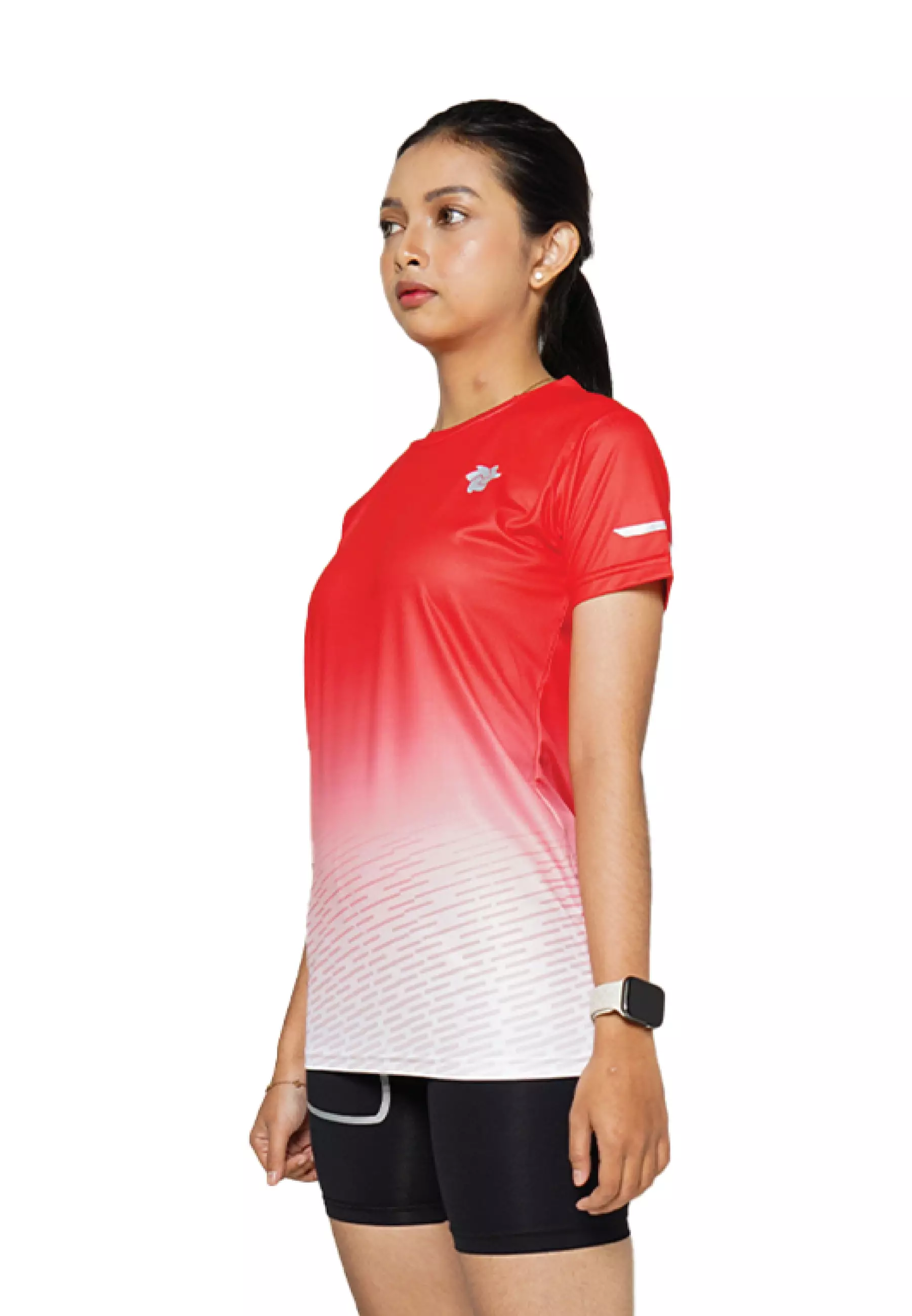 Tiento Baju Lari Ringan Jersey Running Anti UV Wanita Dry Fit Lengan Pendek Airlite Megared