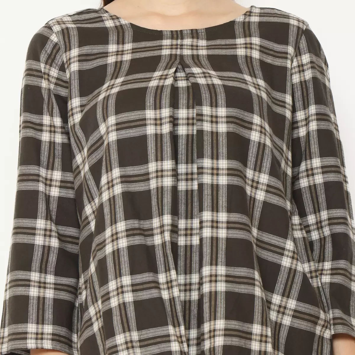 Jennaira Blouse Flanel Olive