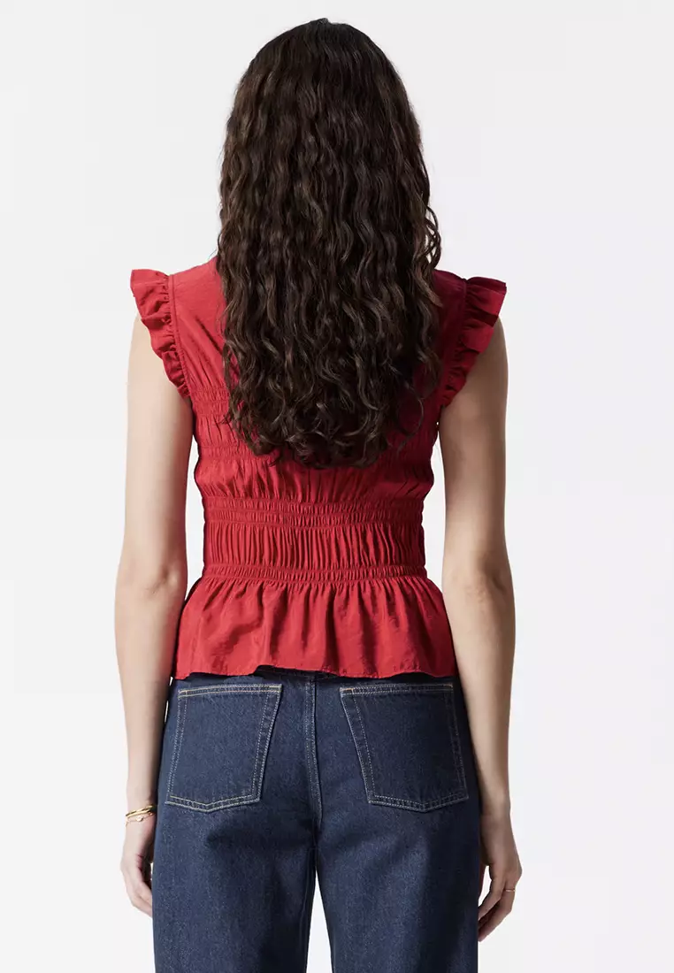 Buy Other Stories Smocked Frill Top 2025 Online ZALORA