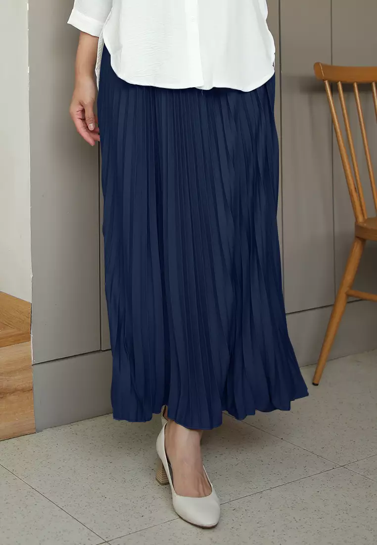 Cotton Bee - Rok Plisket Niana Aline Basic - Rich Navy