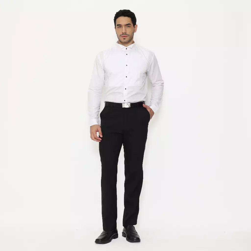 SCHOELLER SHQCFRGRQC201QPLSQNM Celana Formal Pria Regular Fit Polyester Stretch Warna Hitam