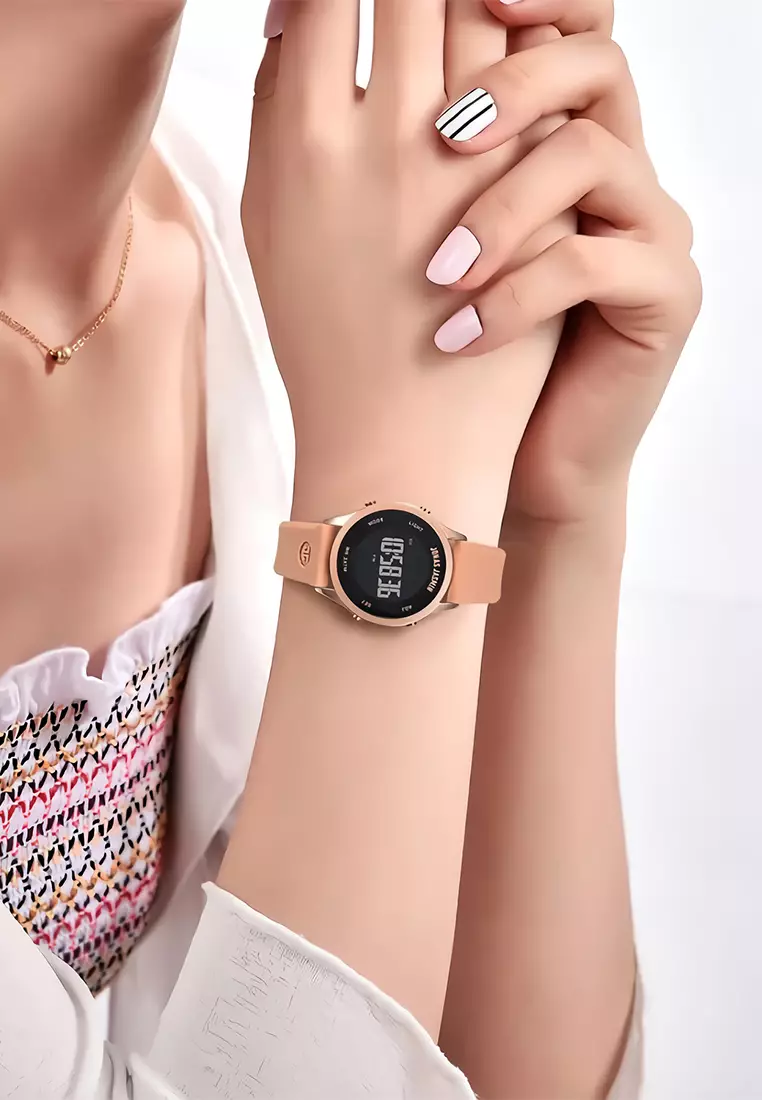 Jonas Jasmin - Jam Tangan Digital Wanita - Peach Rubber Strap - JJ-2247L-RPC