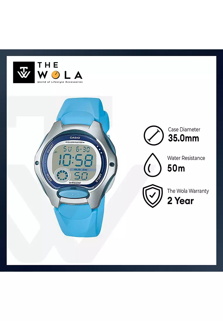 Kid's Digital Watch LW-200-2BV Blue Resin Band Kids Watch