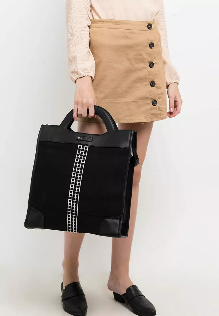 Maxy Canvas Big Tote Bag Blk