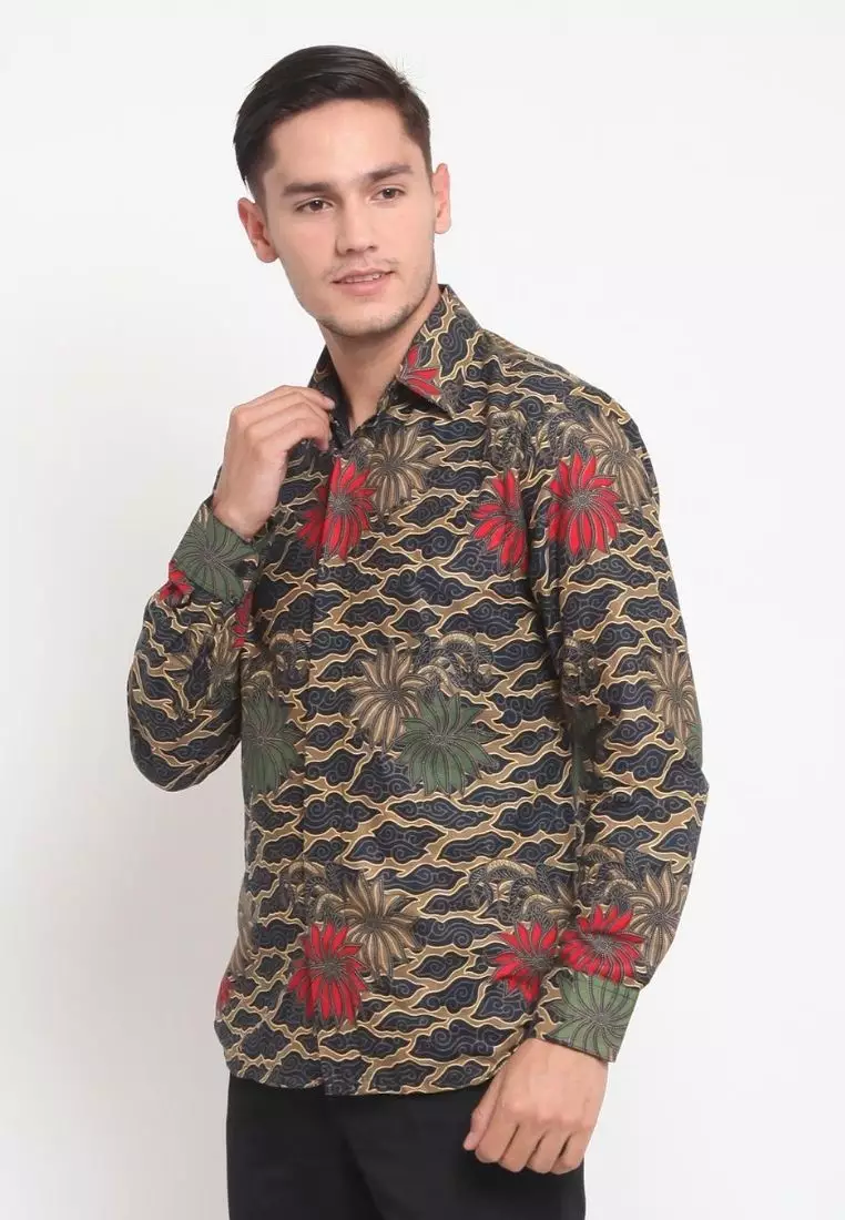 Mega Mendung Kemeja Batik Premium Pria Slimfit Elegan
