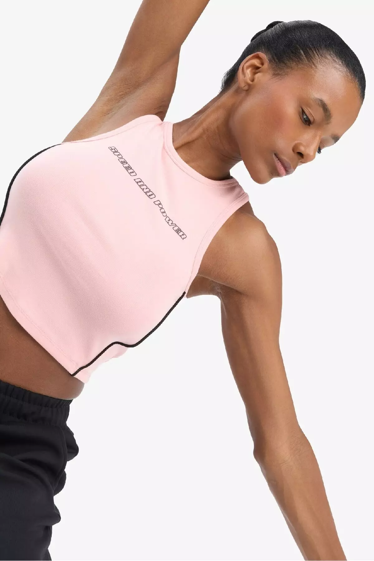 Defactofit Crop Printed Crew Neck Ribbed Sports Tank Top D9039Ax25Sp