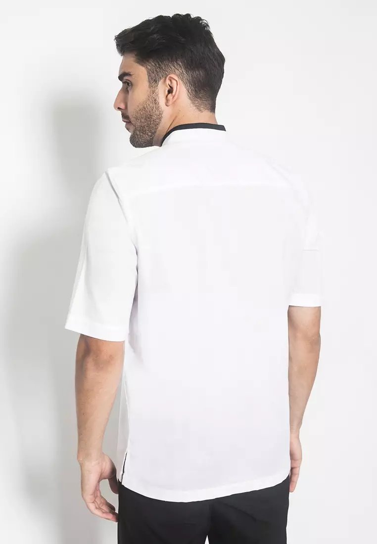 LGS - Baju Koko - Motif Zigzag - Putih - Regular Fit - CSH.285.B1022K.318.C