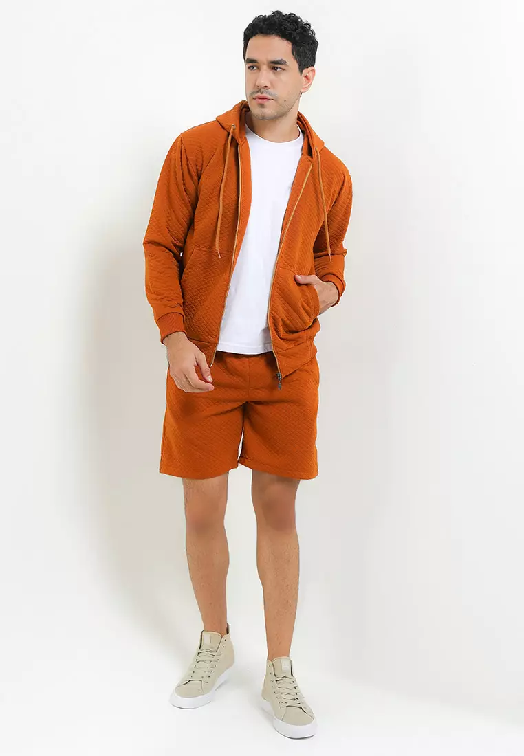 SYZLO Jaket Hoodie Comfy Diamond Fleece - Camel