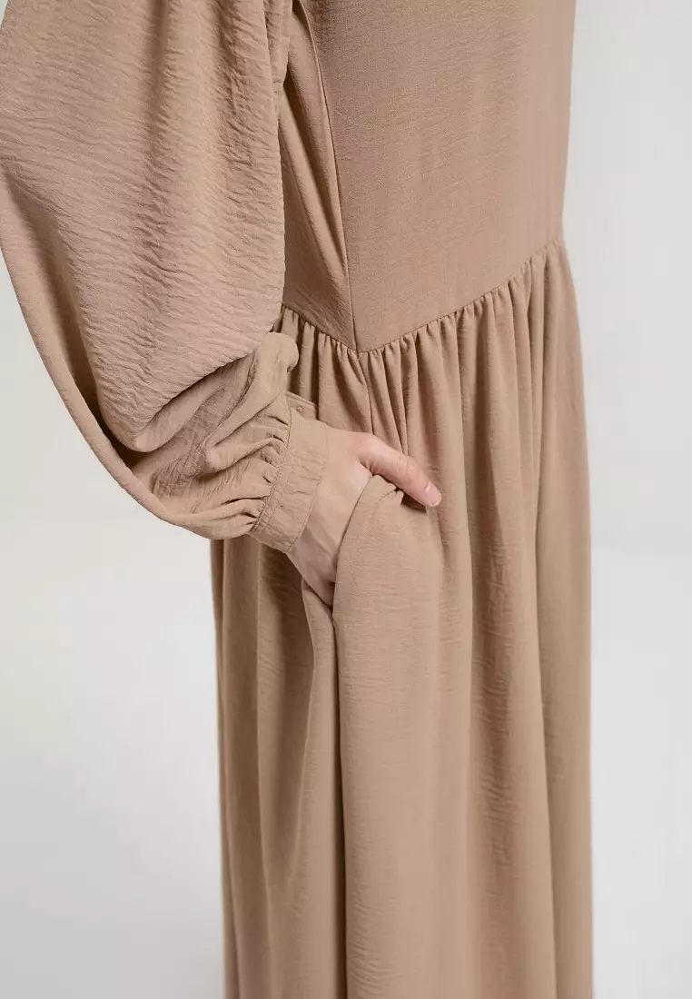 Gian Midi Dress Light Brown