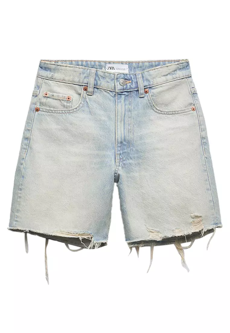 Denim Shorts Zara Pantaloncini Zara Denim Shorts With Rhinestones