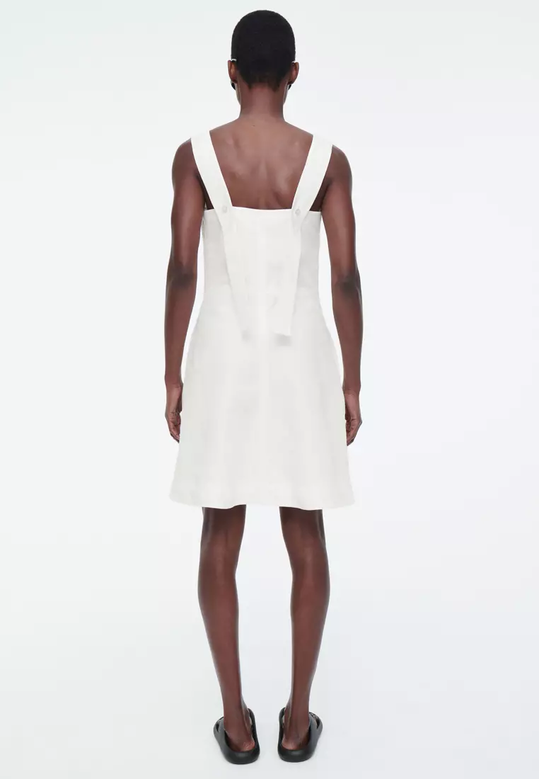 Square-Neck Mini Pinafore Dress