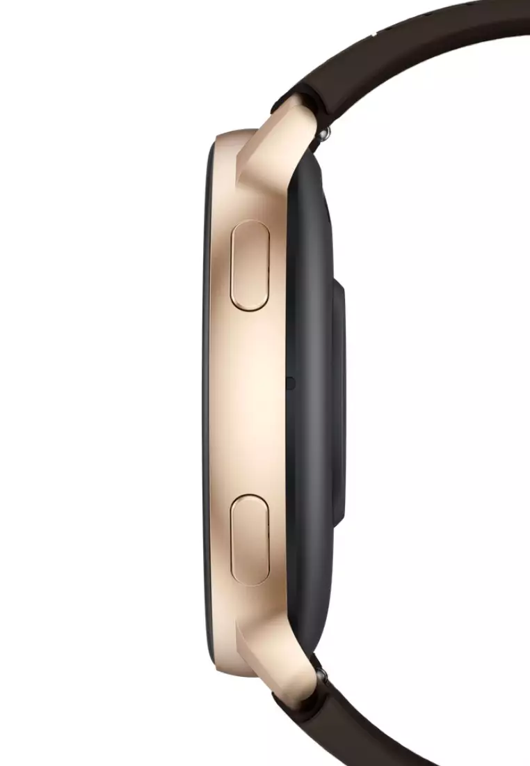 Unisex Round Smart Watch - 1.39 inch Large HD Screen - With 2 Rubber Straps (Black & Pink) - Rose Gold Color