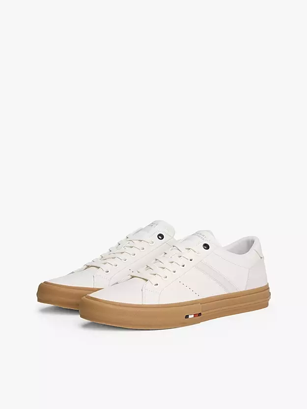 Tommy Hilfiger - Leather Mixed Texture Trainers