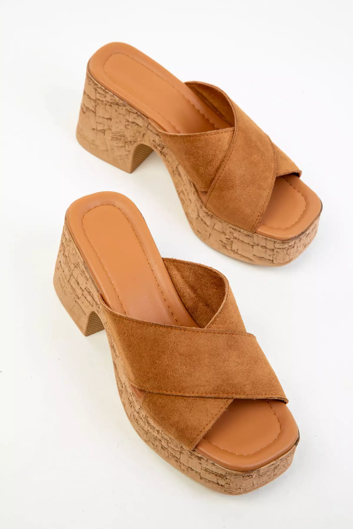 Tan Suede Women's Classic Heeled Shoes 20349