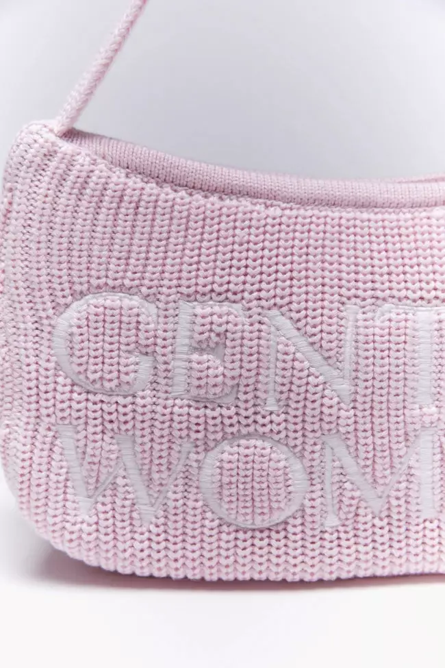 GW Preppy Knit Shoulder Bag - Pink