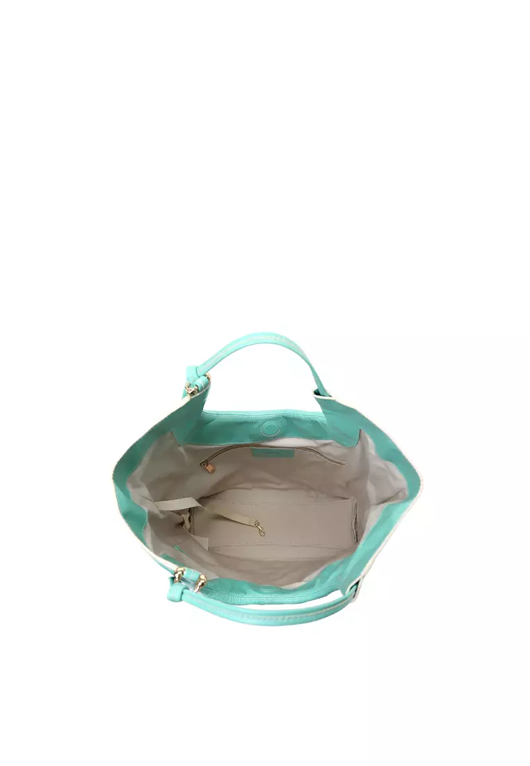 Ruche Cutout Rectangle Hobo Clutch Bag - Distressed Mint