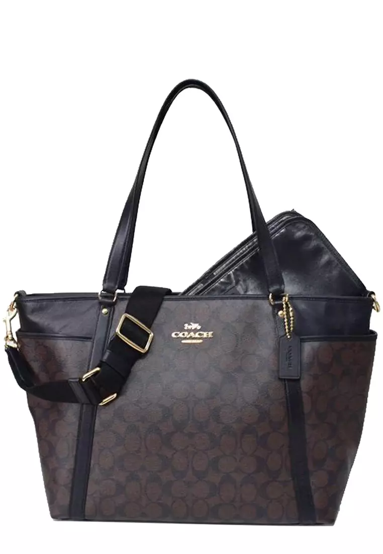 Buy Coach Coach Baby Bag In Signature Canvas in Brown/ Black c4071