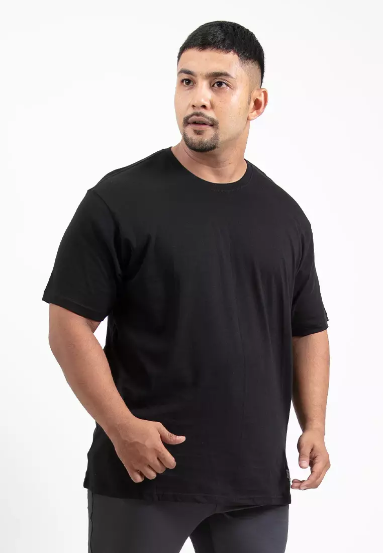 Forest Plus Size T Shirt Men 100% Cotton Soft Unisex Round Neck Big Size Plain Tee | PL23585-01Black