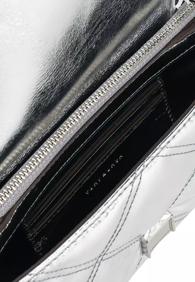 Kira Diamond Quilt Metallic Chain Wallet (tr)