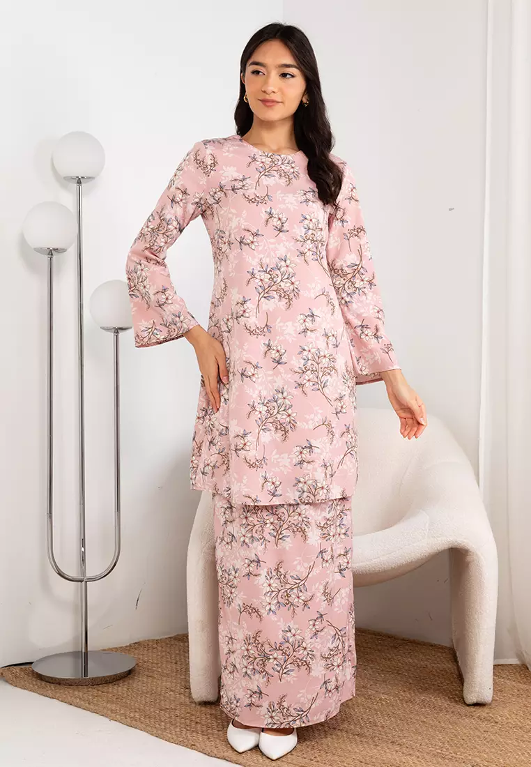 Dusty pink shop baju kurung