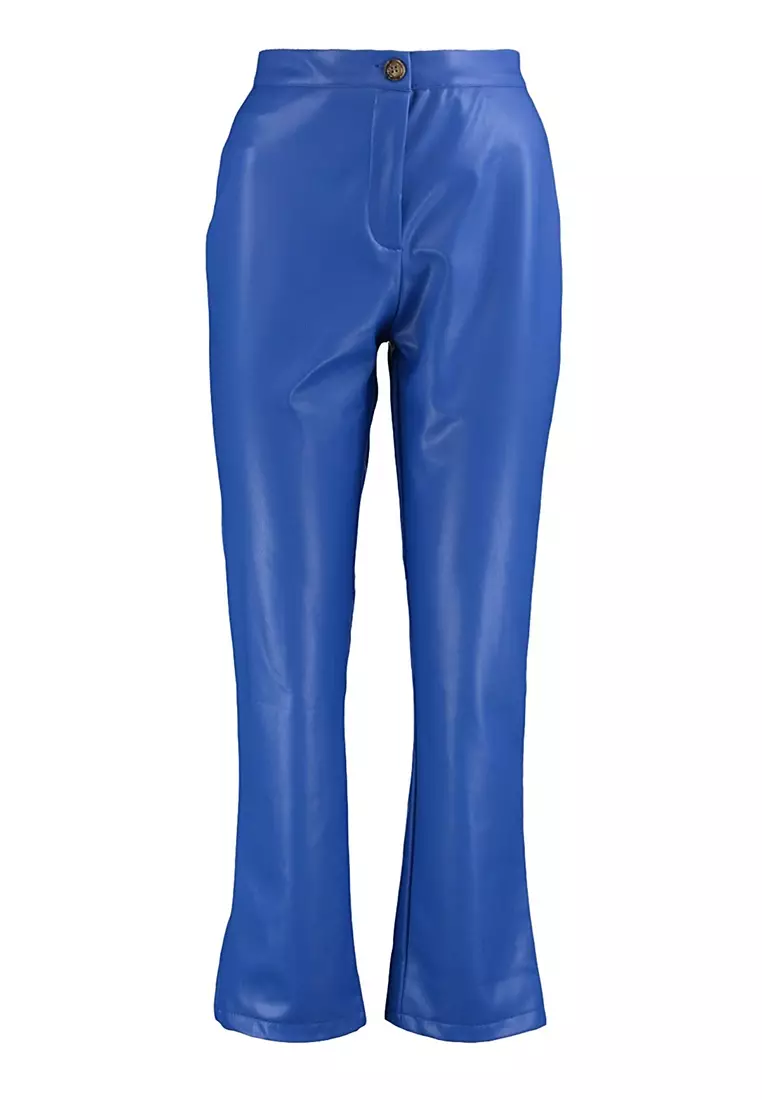 Women's Clothing - Faux Leather SST Track Pants - Blue