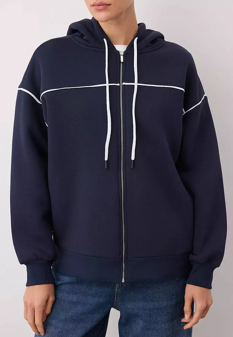 連帽及滾邊細節衛衣