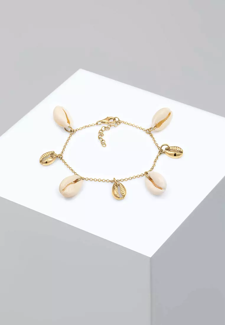 Bracelet Real Cowrie Shells Summer Plated
