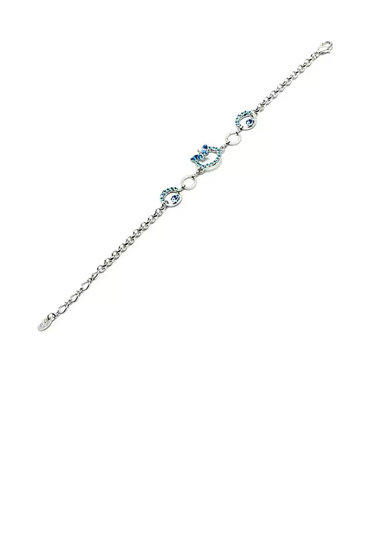 Sky Blue Butterfly Bracelet with Austrian Element Crystals