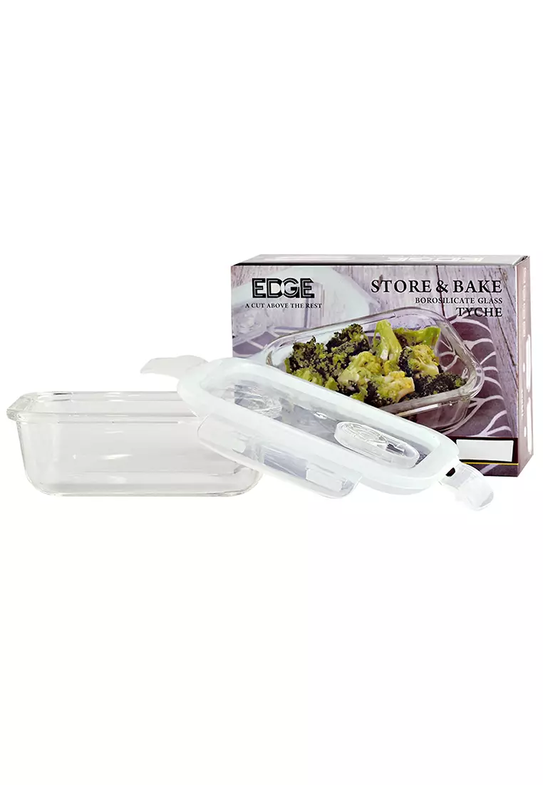 1040ml rectangular New high borosilicate glass crisper with spoon