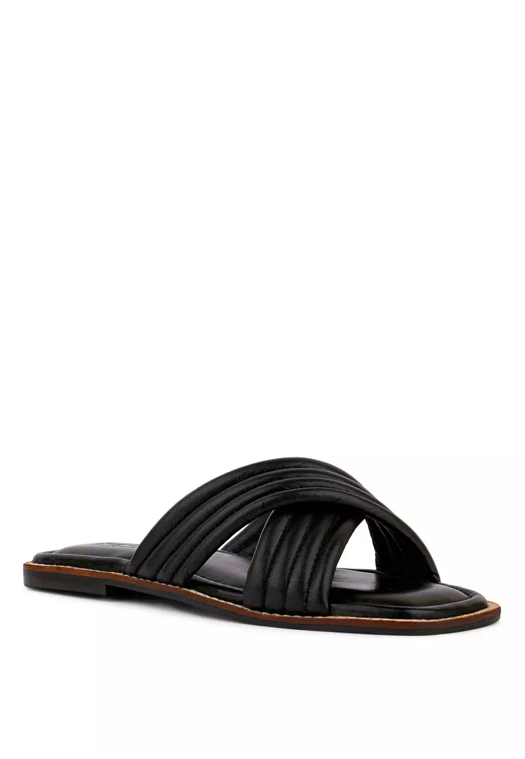 Quilted leather flats online