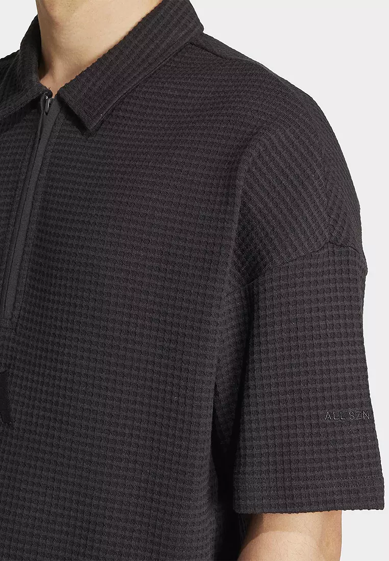 ADIDAS All SZN Waffle Knit Half-Zip Polo Shirt 2026 | Buy ADIDAS