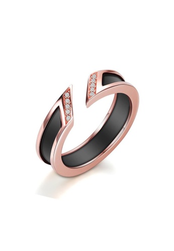 Her Jewellery gold Aria Ring (Black, Rose Gold) - Made with Premium Japan Imported Titanium with 18K Gold plated 91642AC36879B7GS_1