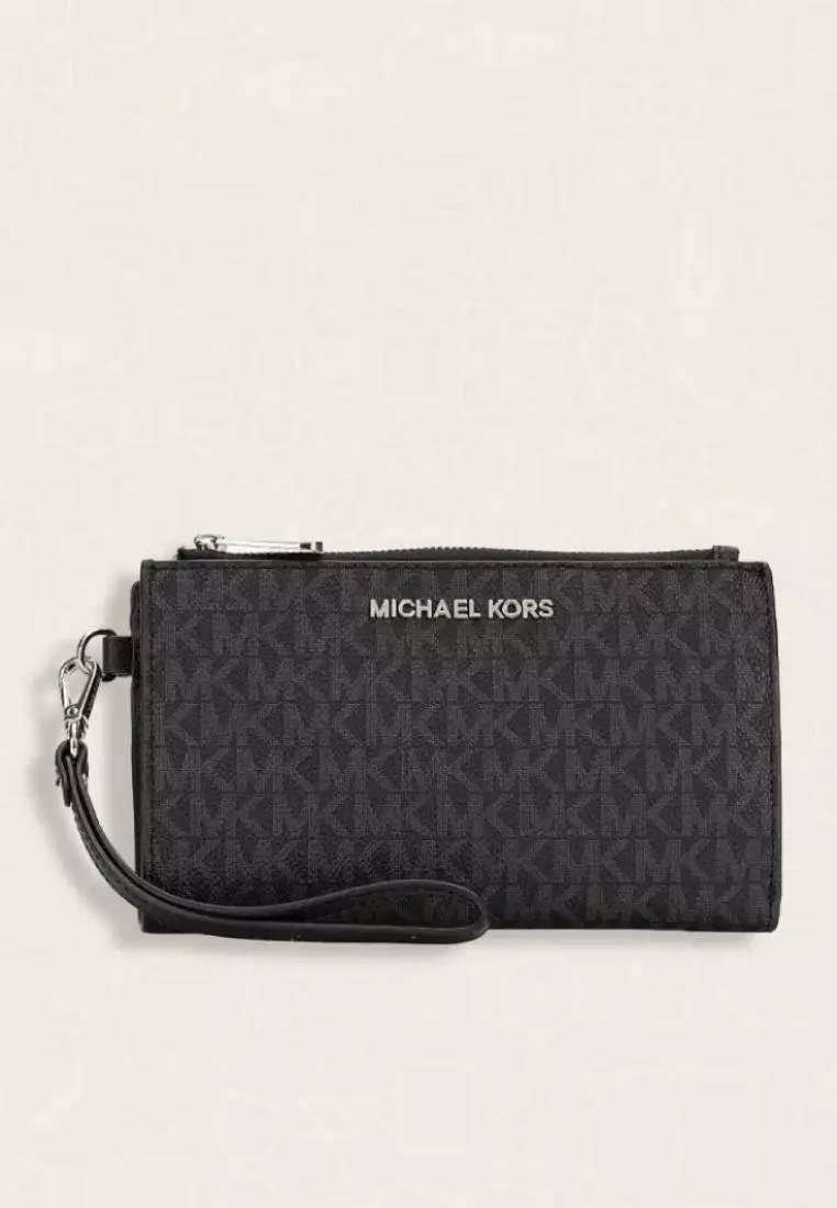 Michael Kors Jet Set Travel Large Double Zip Wristlet Black