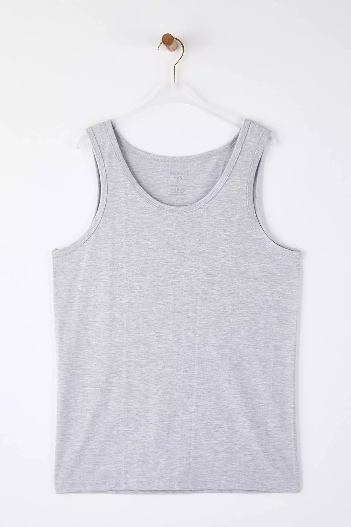 Gray - Black-White U-Neck Combed Cotton 3-Pack Cotton Underwear Undershirt Tmnss25Al00005